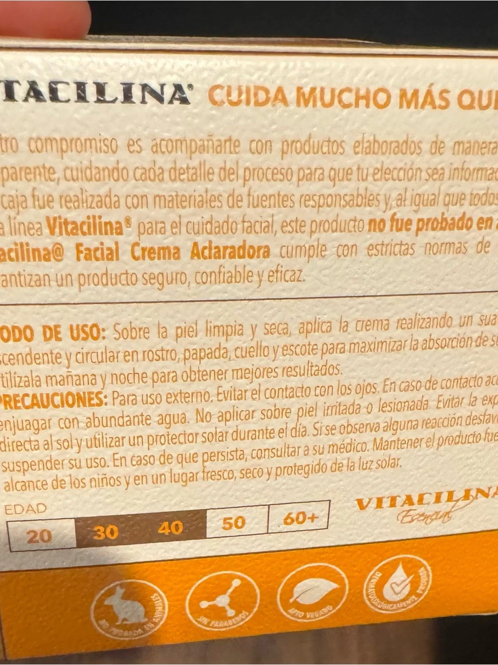 Vitacilina  Facial Aclaradora Cream - Orange